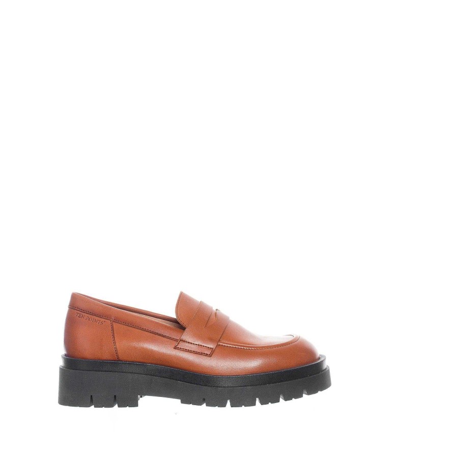 Dam Ten Points Lågskor|Hållbara skor|Loafers | Margaret Loafers — Konjak