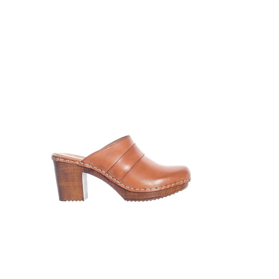 Dam Ten Points Sandaler|Clogs|Slip-in sandaler | Amelia Clogs — Konjak