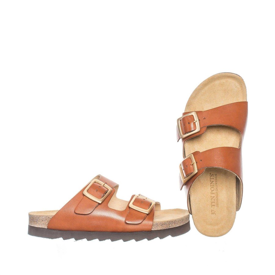 Dam Ten Points Sandaler|Slip-in sandaler|Hållbara sandaler | Vivienne Slip-In — Konjak