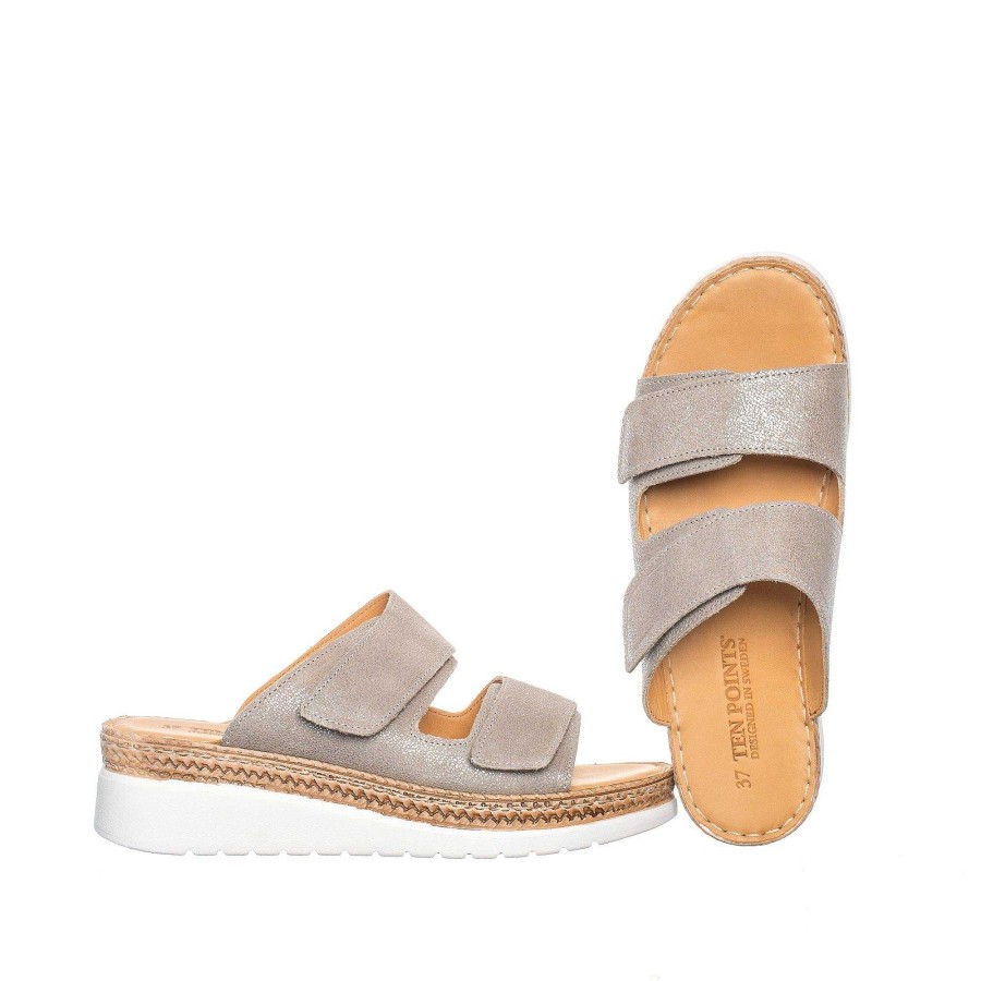 Dam Ten Points Sandaler|Slip-in sandaler|Hållbara sandaler | Malin Slip-In — Silver