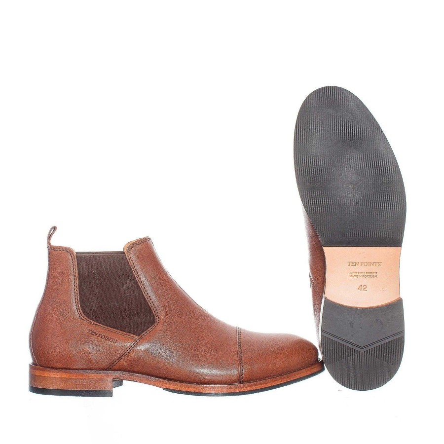 Herr Ten Points Chelsea boots|Hållbara kängor | New Mercury Chelsea Kangor — Rostbrun