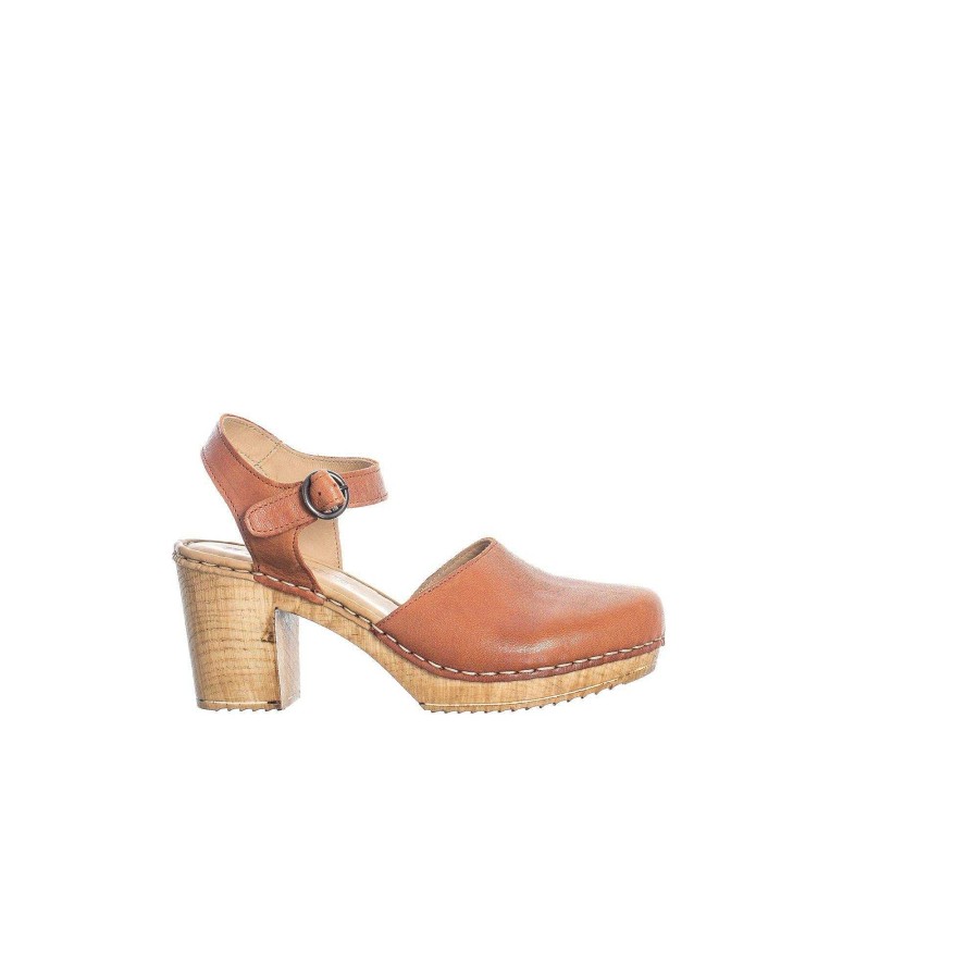 Dam Ten Points Sandaler|Clogs|Hållbara sandaler | Amelia Clogs — Konjak