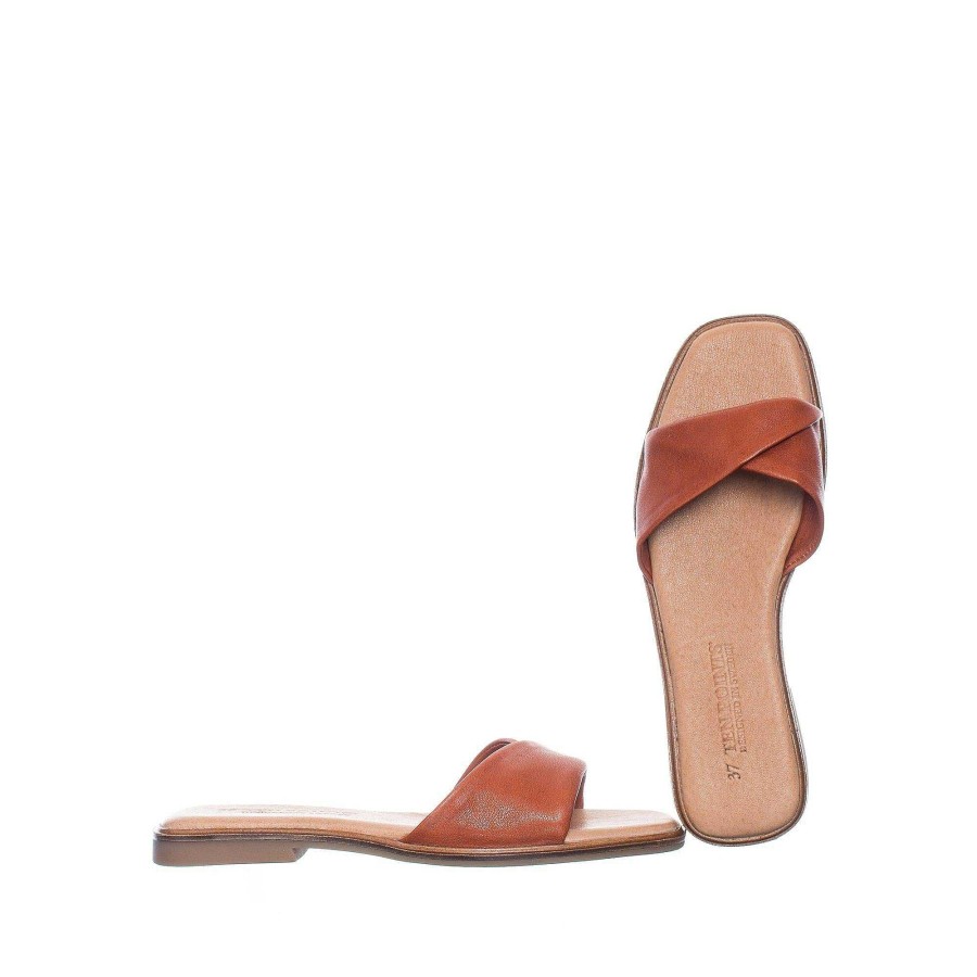 Dam Ten Points Sandaler|Slip-in sandaler|Hållbara sandaler | Olivia Slip-In — Konjak