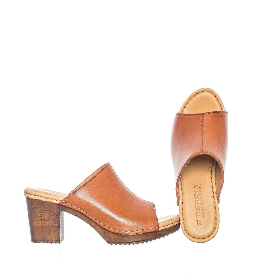 Dam Ten Points Clogs|Slip-in sandaler|Hållbara sandaler | Amelia Clogs — Konjak