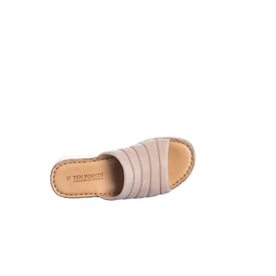 Dam Ten Points Sandaler|Slip-in sandaler|Hållbara sandaler | Maya Slip-In — Ljus Taupe