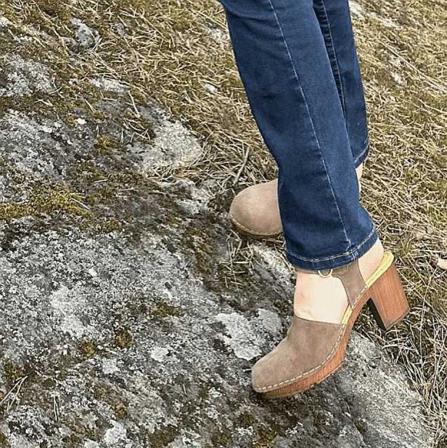 Dam Ten Points Sandaler|Clogs|Hållbara sandaler | Amelia Clogs — Taupe