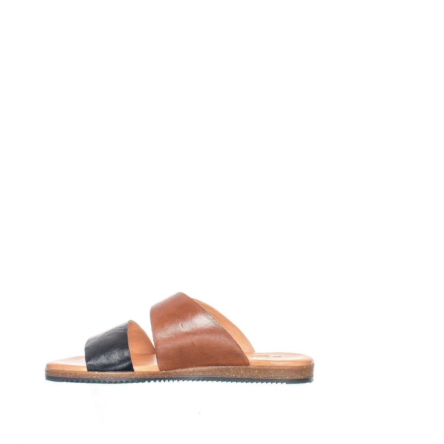 Dam Ten Points Sandaler|Slip-in sandaler|Hållbara sandaler | Tindra Slip-In — Svart/Konjak