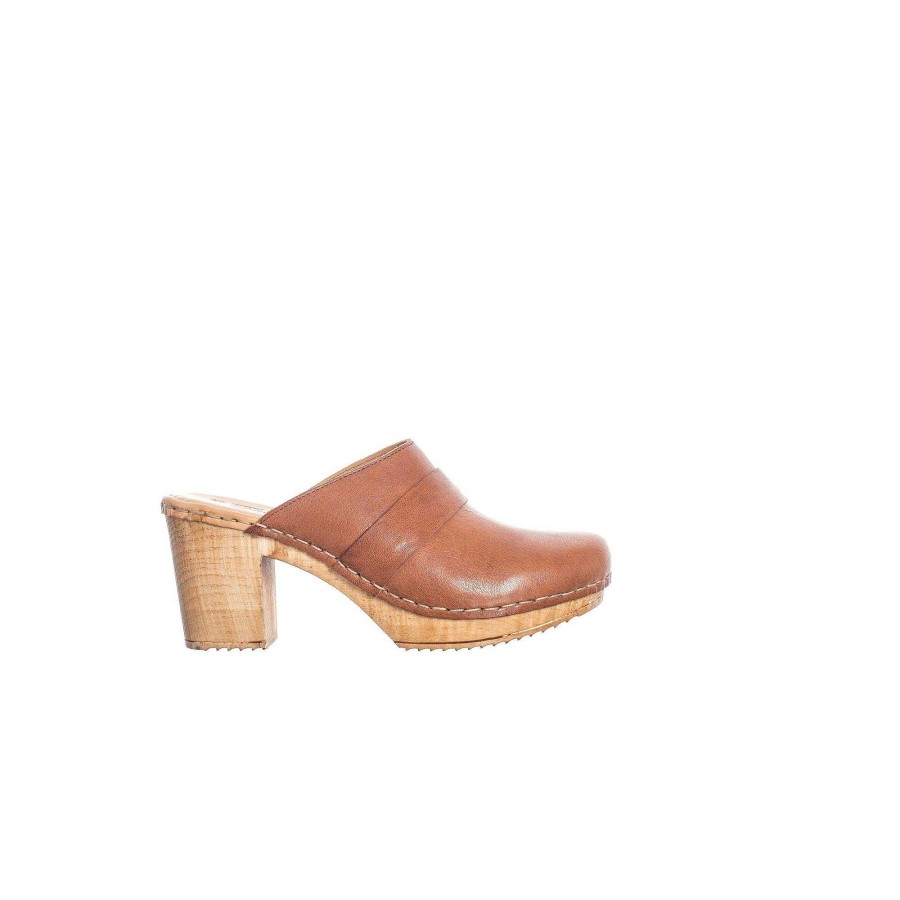 Dam Ten Points Clogs|Slip-in sandaler|Hållbara sandaler | Amelia Clogs — Konjak