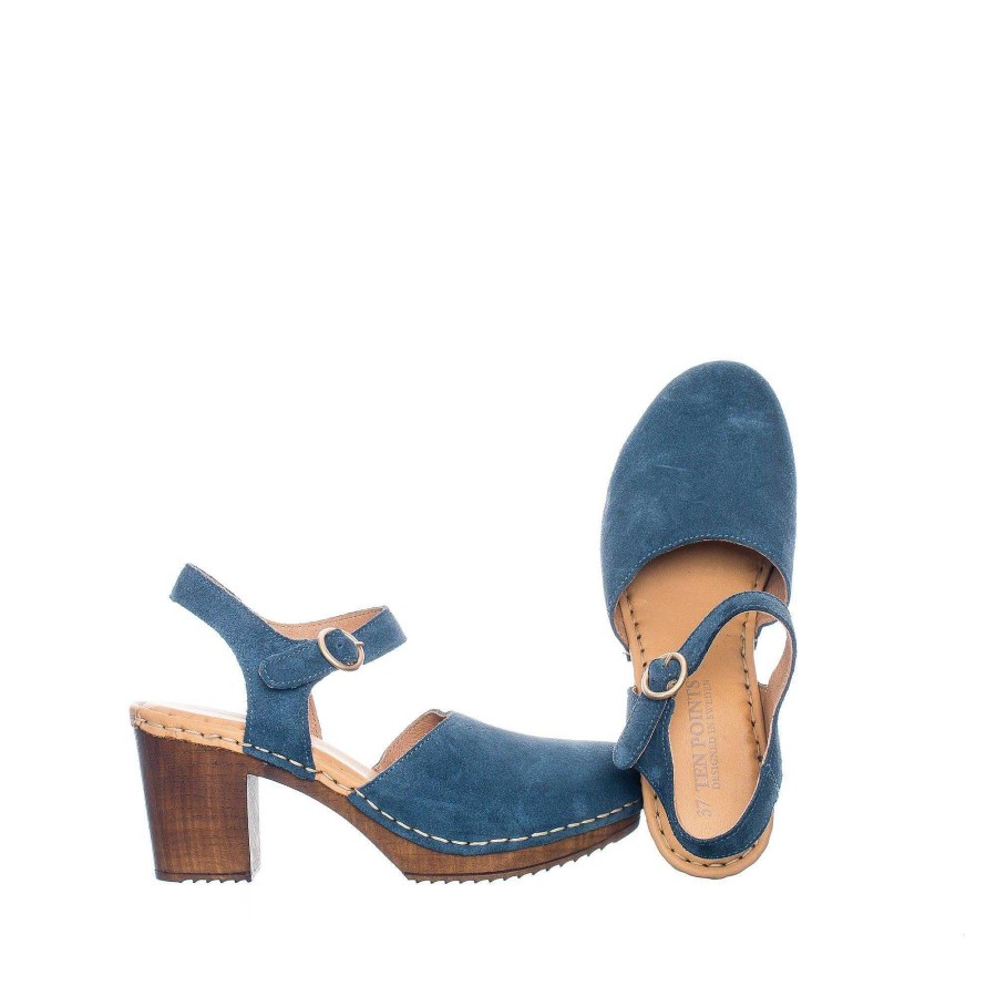 Dam Ten Points Sandaler|Clogs|Hållbara sandaler | Amelia Clogs — Jeans Bla