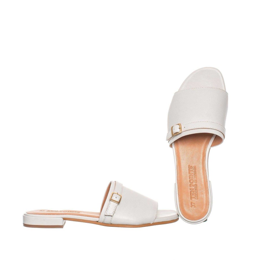 Dam Ten Points Sandaler|Slip-in sandaler|Hållbara sandaler | Marianne Slip-In — Vit