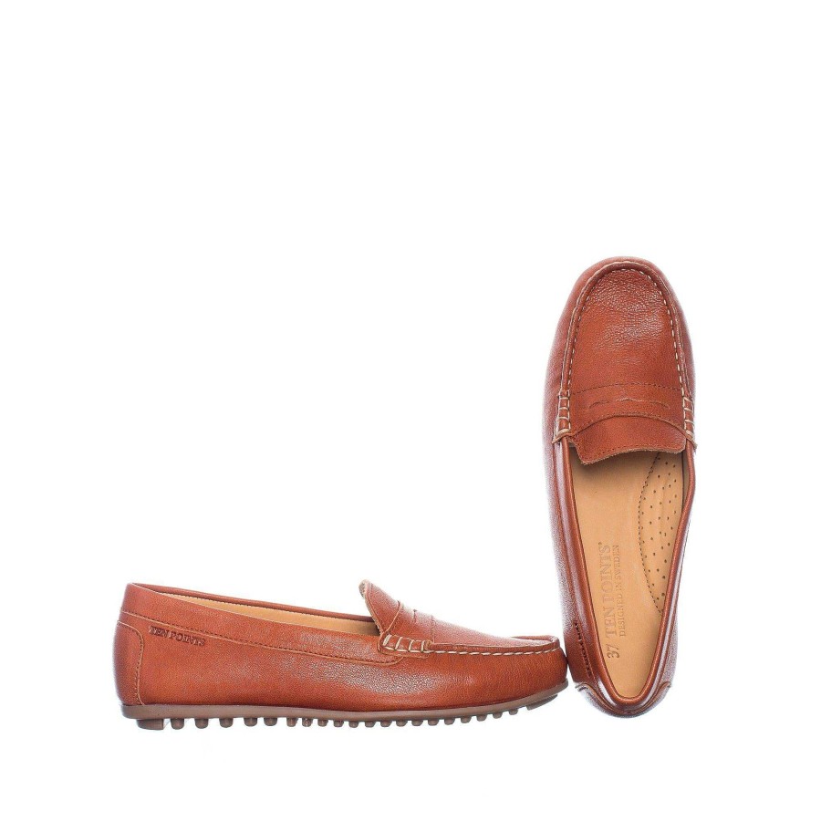 Dam Ten Points Lågskor|Hållbara skor|Loafers | Indy Loafers — Konjak