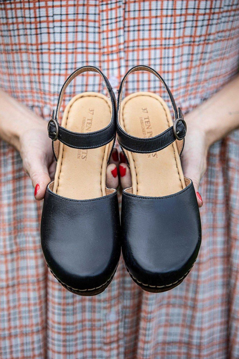 Dam Ten Points Sandaler|Clogs|Hållbara sandaler | Amelia Clogs — Svart